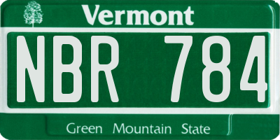 VT license plate NBR784