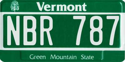 VT license plate NBR787