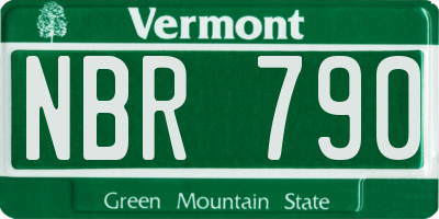 VT license plate NBR790