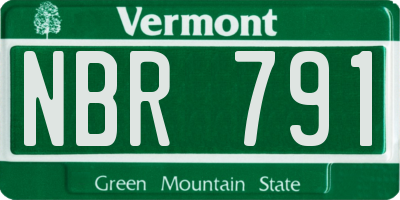 VT license plate NBR791