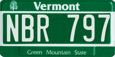 VT license plate NBR797