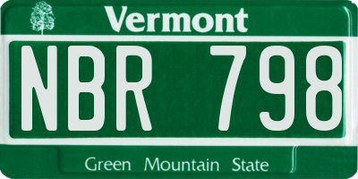VT license plate NBR798