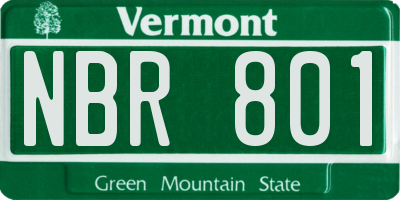 VT license plate NBR801
