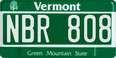 VT license plate NBR808