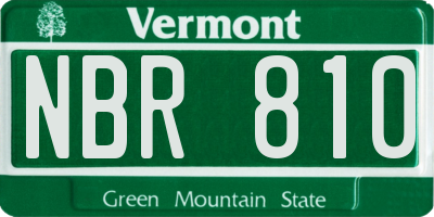 VT license plate NBR810