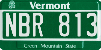 VT license plate NBR813