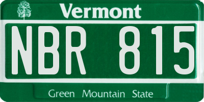 VT license plate NBR815