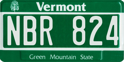 VT license plate NBR824