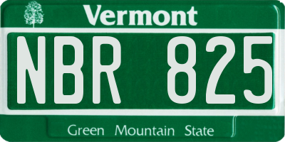 VT license plate NBR825