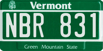 VT license plate NBR831