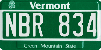 VT license plate NBR834