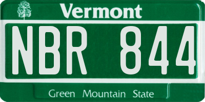 VT license plate NBR844