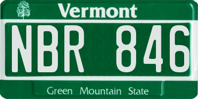 VT license plate NBR846