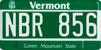 VT license plate NBR856