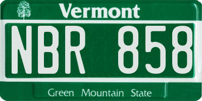 VT license plate NBR858