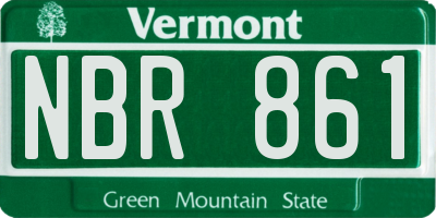 VT license plate NBR861