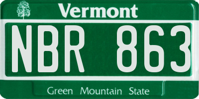 VT license plate NBR863
