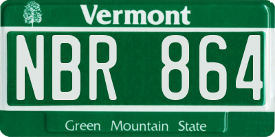 VT license plate NBR864