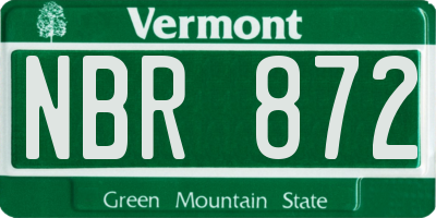 VT license plate NBR872