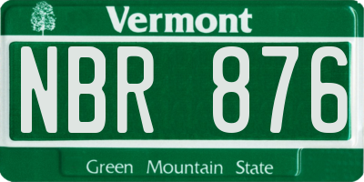 VT license plate NBR876