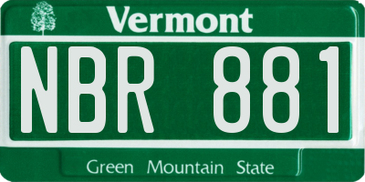 VT license plate NBR881