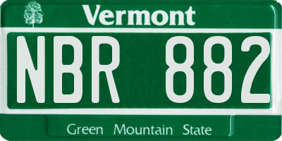 VT license plate NBR882