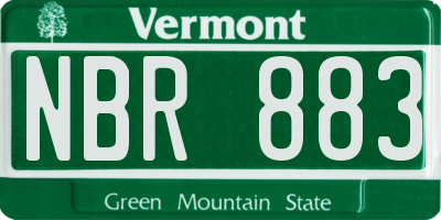 VT license plate NBR883
