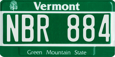 VT license plate NBR884