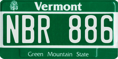 VT license plate NBR886