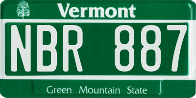 VT license plate NBR887