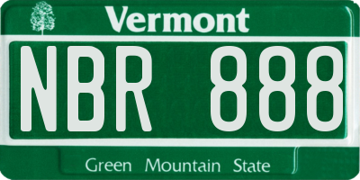 VT license plate NBR888