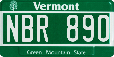 VT license plate NBR890