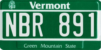 VT license plate NBR891