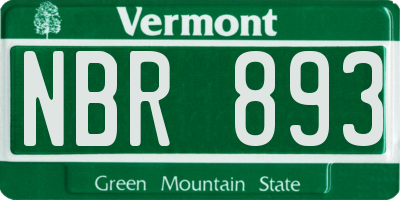 VT license plate NBR893