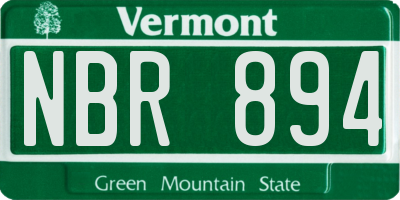 VT license plate NBR894