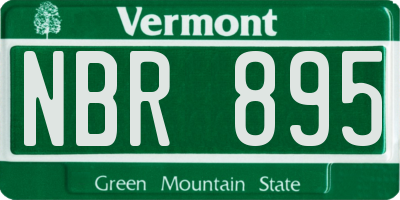 VT license plate NBR895