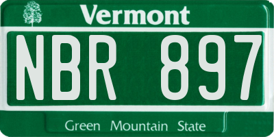 VT license plate NBR897