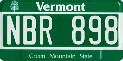 VT license plate NBR898
