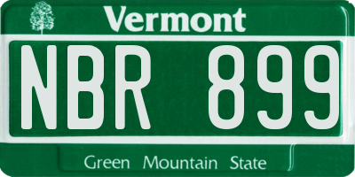 VT license plate NBR899