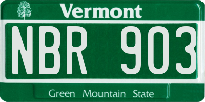 VT license plate NBR903