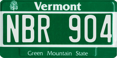 VT license plate NBR904