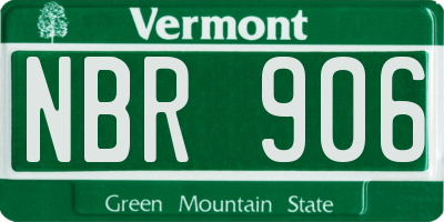 VT license plate NBR906