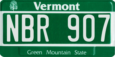 VT license plate NBR907