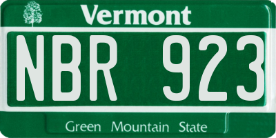 VT license plate NBR923