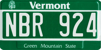 VT license plate NBR924