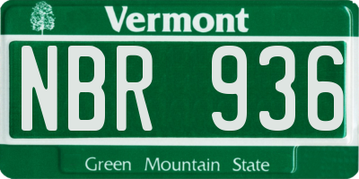 VT license plate NBR936