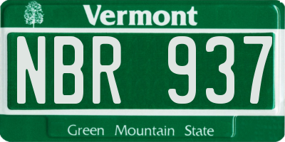 VT license plate NBR937