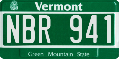 VT license plate NBR941