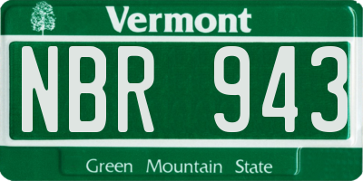 VT license plate NBR943