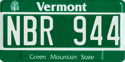 VT license plate NBR944